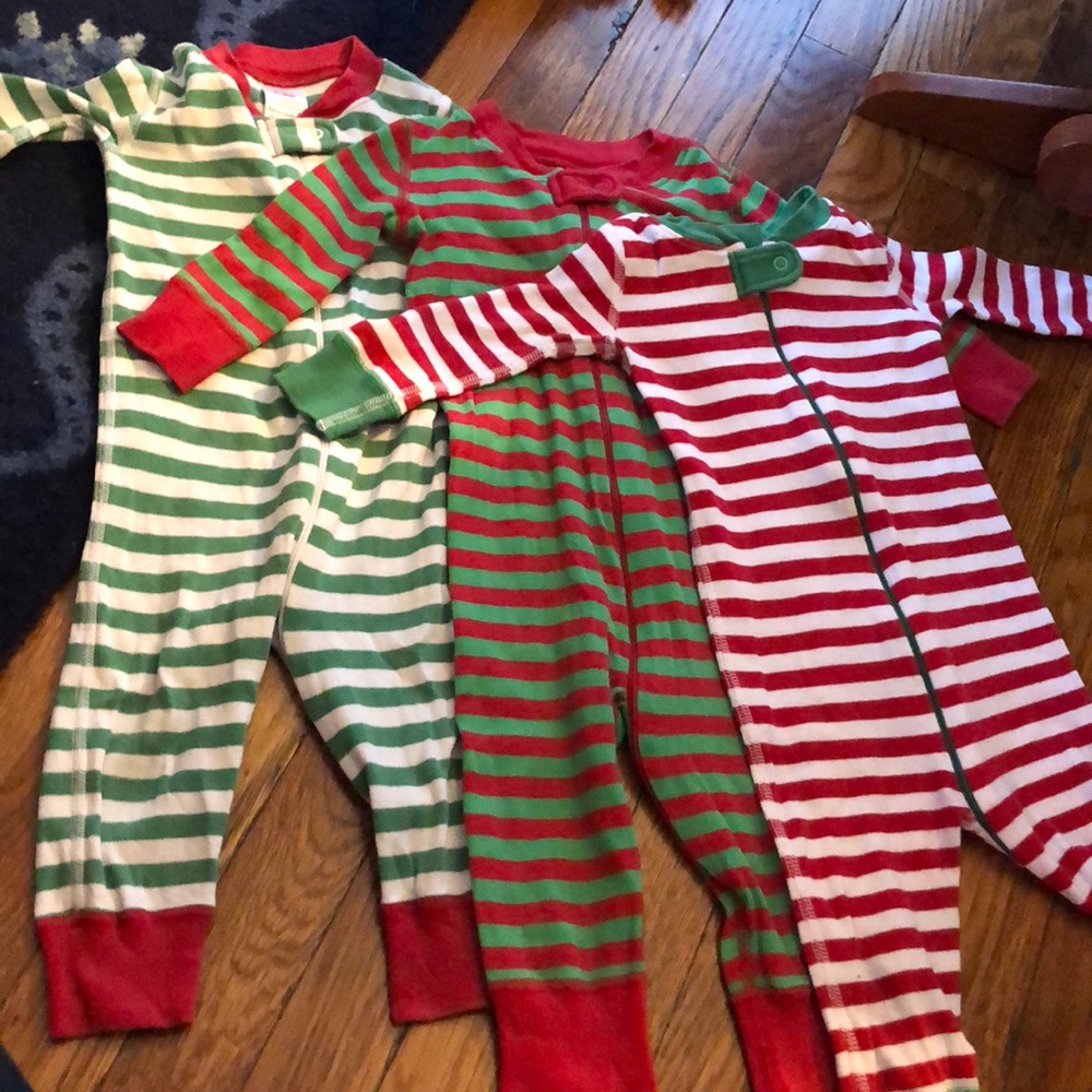 Lot of 3 Christmas jammies size 70